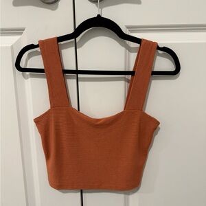 Free People Terracotta Ribbed Crop Top